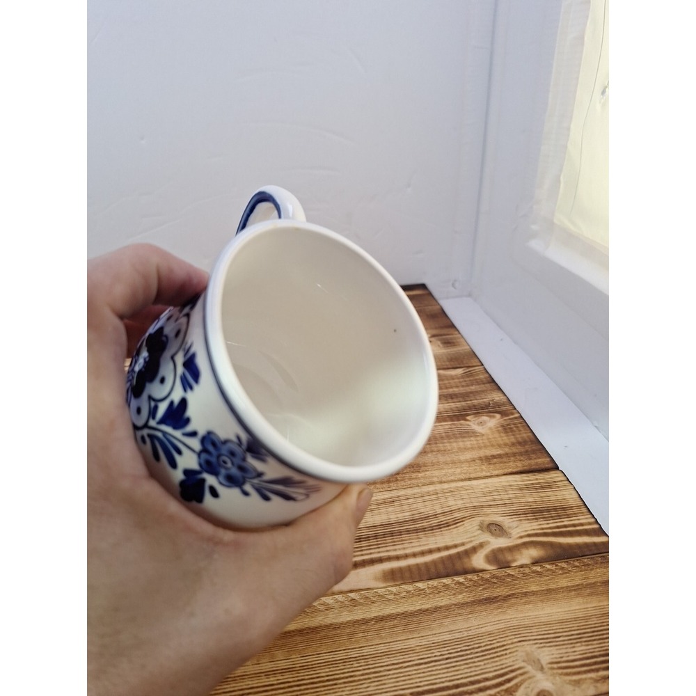 Delft Blue Windmill and Flower Coffee Mug Hand Painted Ceramic - Picture 6 of 9